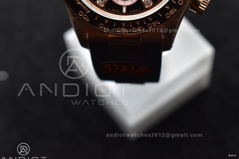 1:1 Edition Black QF Best Oysterflex SH4131 V6 Dial (Weighted) on Strap RG Daytona 126515 Diamonds 0519